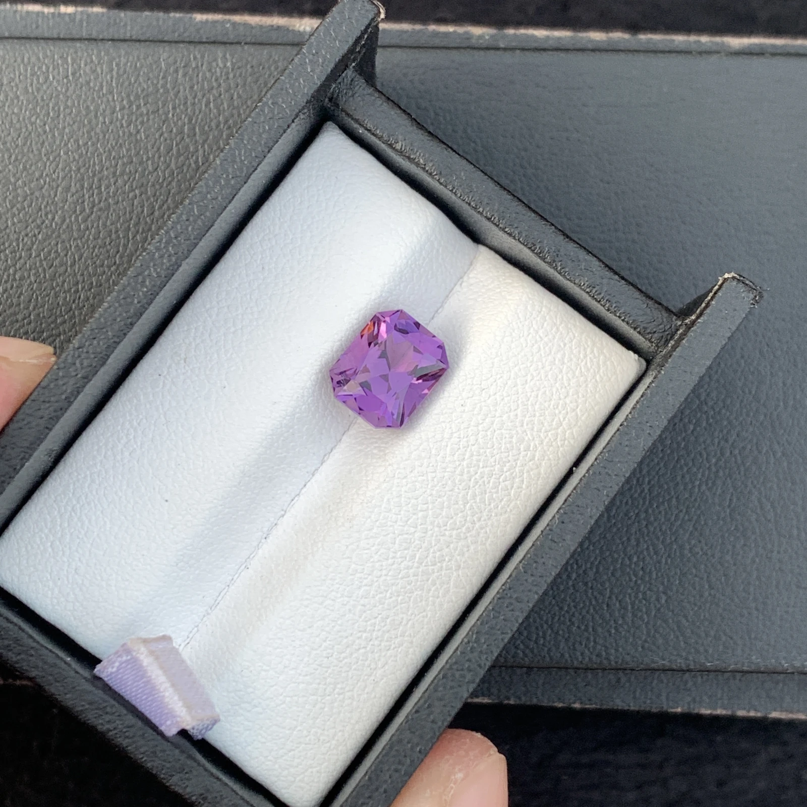 Natural Purple Amethyst 2.83 carat Faceted Cut Octagon Loose Gemstone — view 1